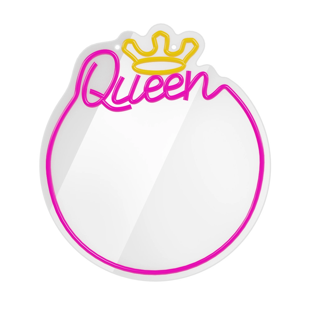 Neon MIRROR LED QUEEN warm white