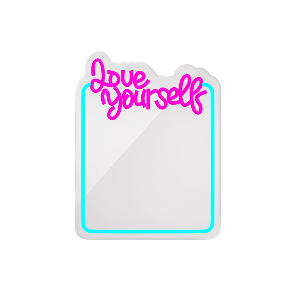 Neon MIRROR LED LOVE YOURSELF błękit