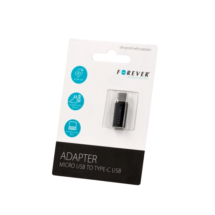 Forever microUSB - USB-C adapter black