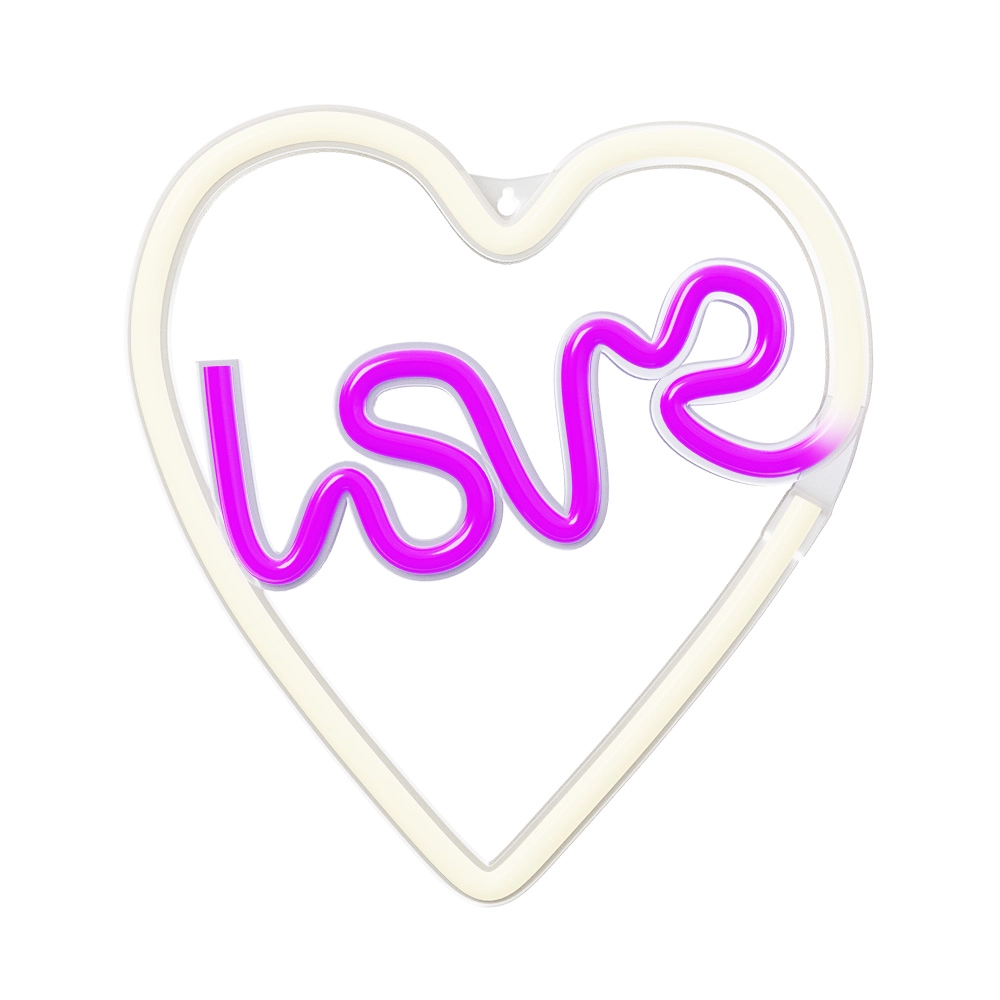 Neon LED Light LOVE HEART purple