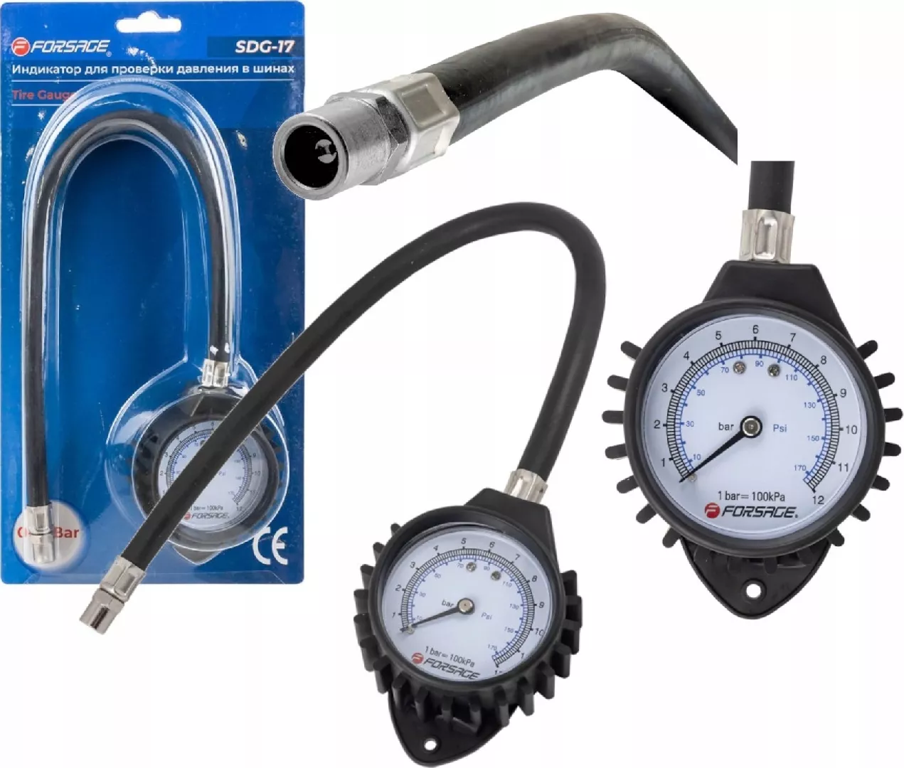 Forsage Tire pressure gauge (0-12 Bar)