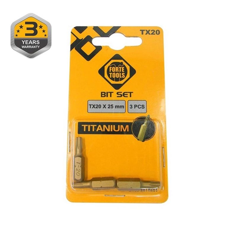 TITANIUM SCREWDRIVER BIT TX20X25MM 3PCS 14966590
