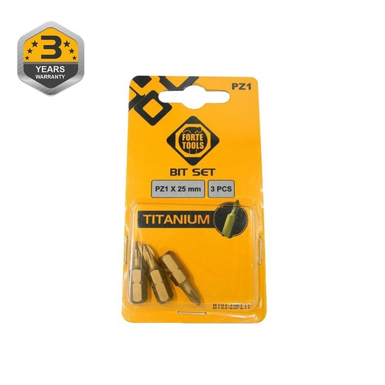 TITANIUM SCREWDRIVER BIT PZ1X25MM 3PCS 14966594