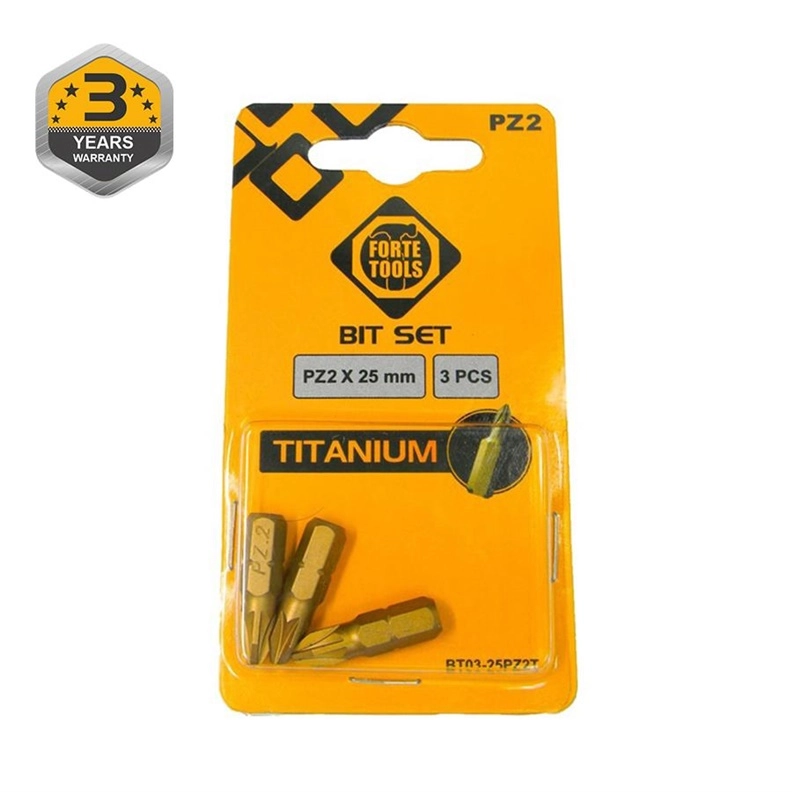 TITANIUM SCREWDRIVER BIT PZ2X25MM 3PCS 14966598