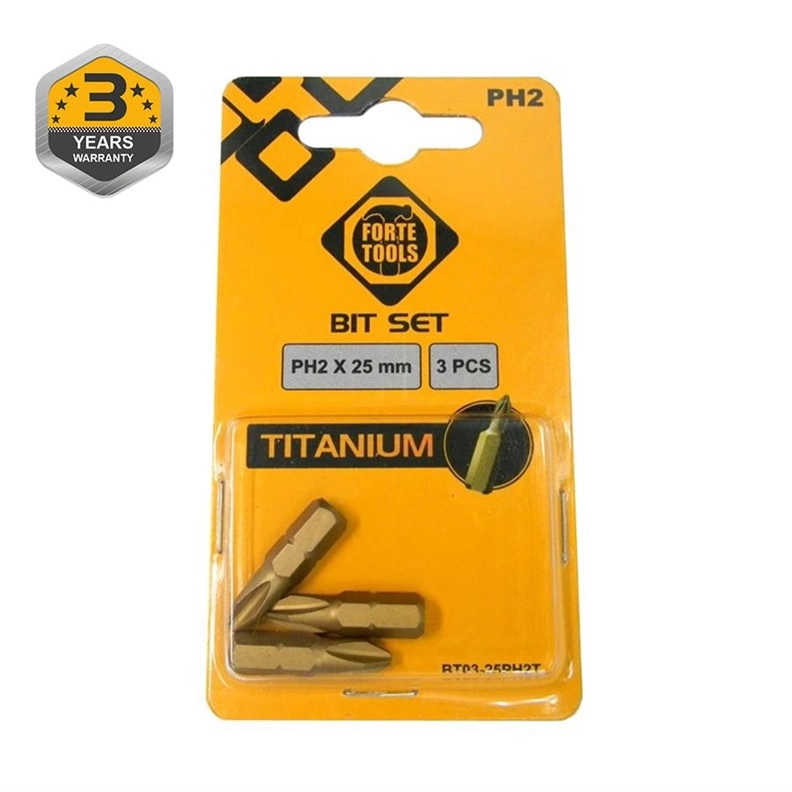 TITANIUM SCREWDRIVER BIT PH2X25MM 3PCS 14966604