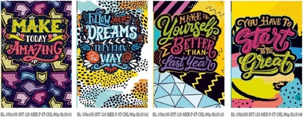 Decorative notebook 105x165/120K smooth FRESH 328596