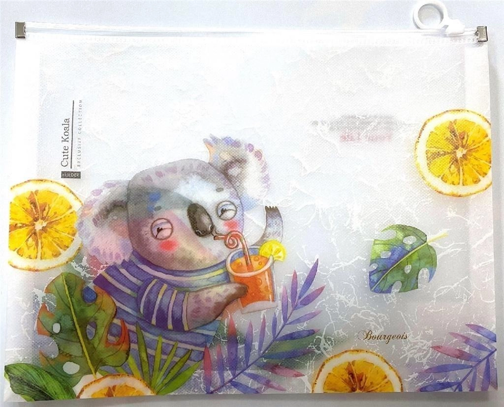 A4+ folder with plastic zipper Koala