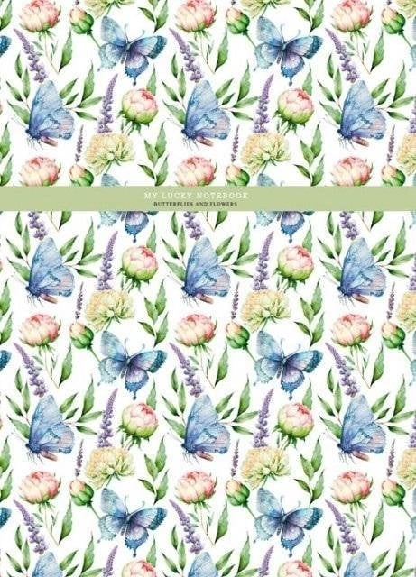Notebook 145x197/48K checkered flowers and butterflies