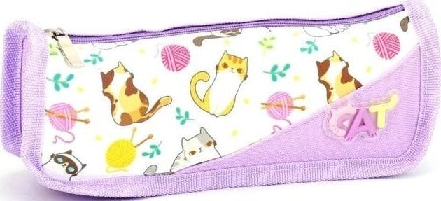 Small tube pencil case Cats purple