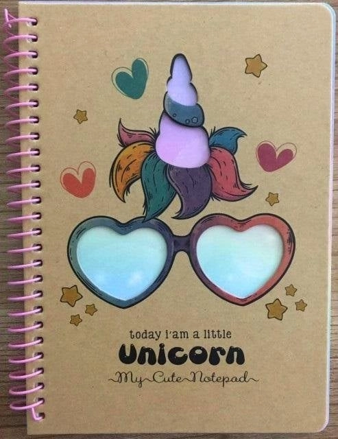 Notebook B6/80K checkered kraft Unicorn 6971901347553