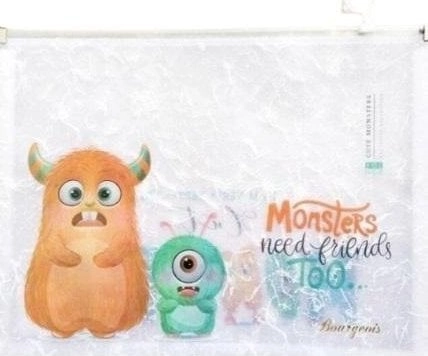 A4+ folder with plastic zipper Monsters