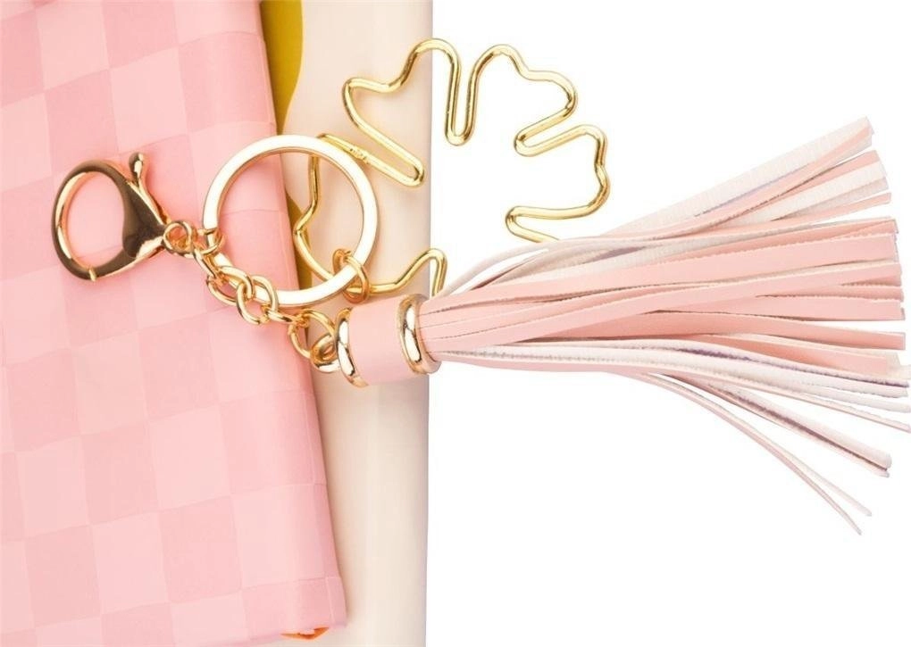 Bloom keychain  pink tassel HAPPY COLOR