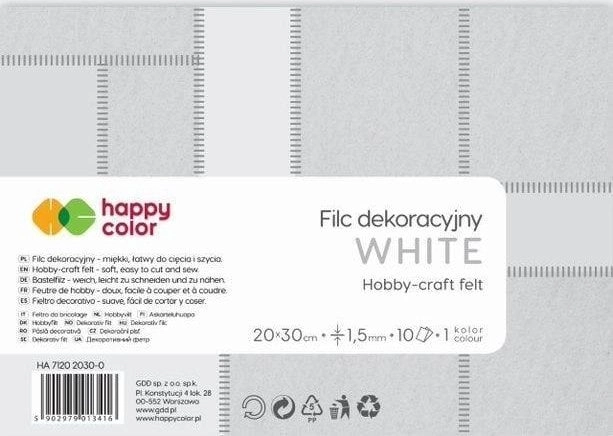 GDD Decorative felt white 10 pcs