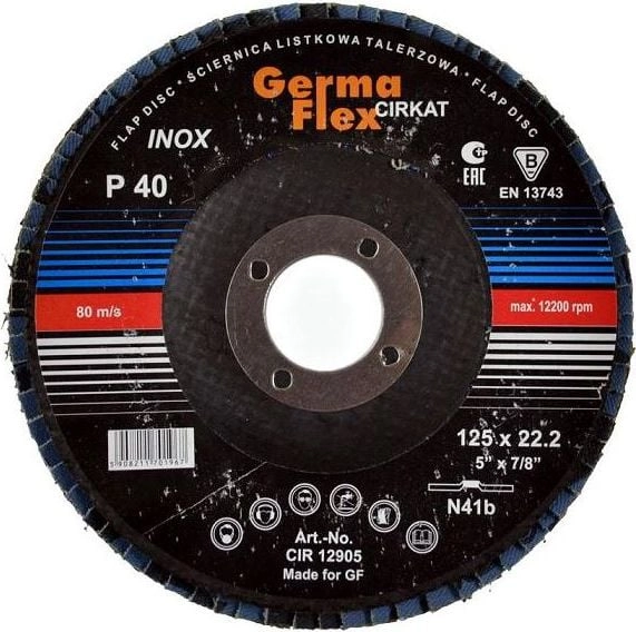GERMAFLEX Ściernica listkowa Metal 125mm P80