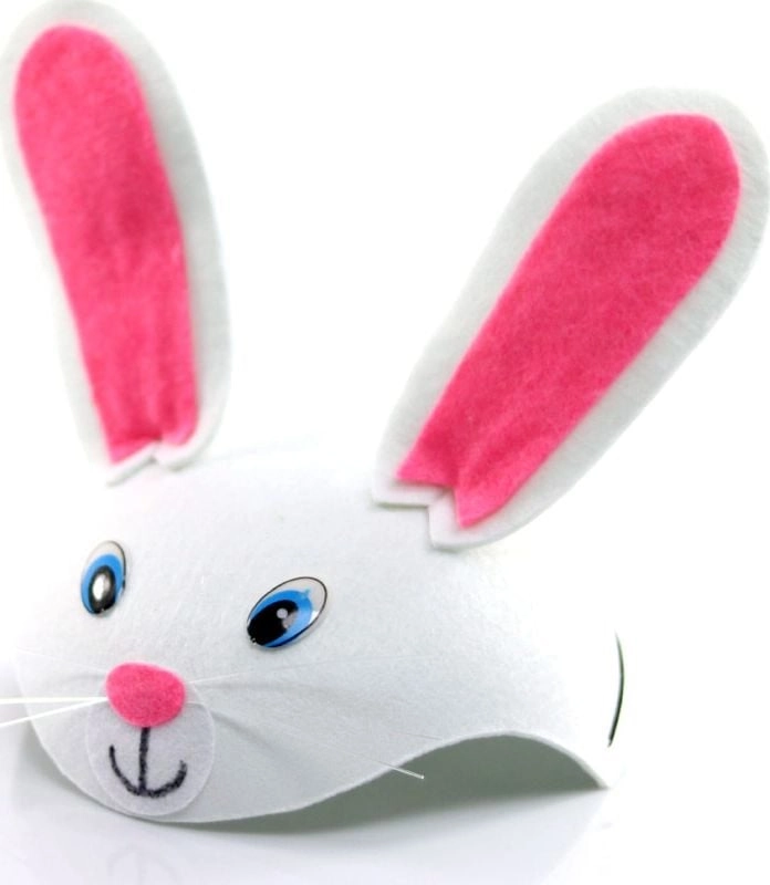 Bunny hat  white Easter bunny  pink