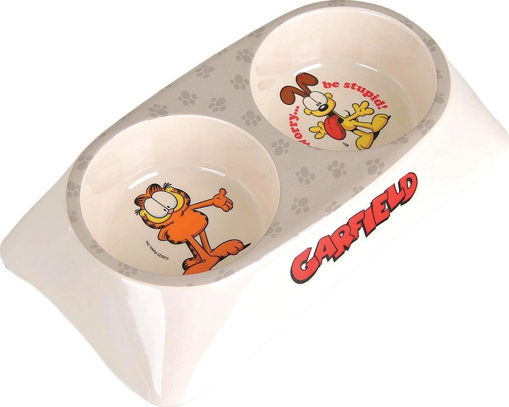 Garfield  podwójna miska z melaminy dla