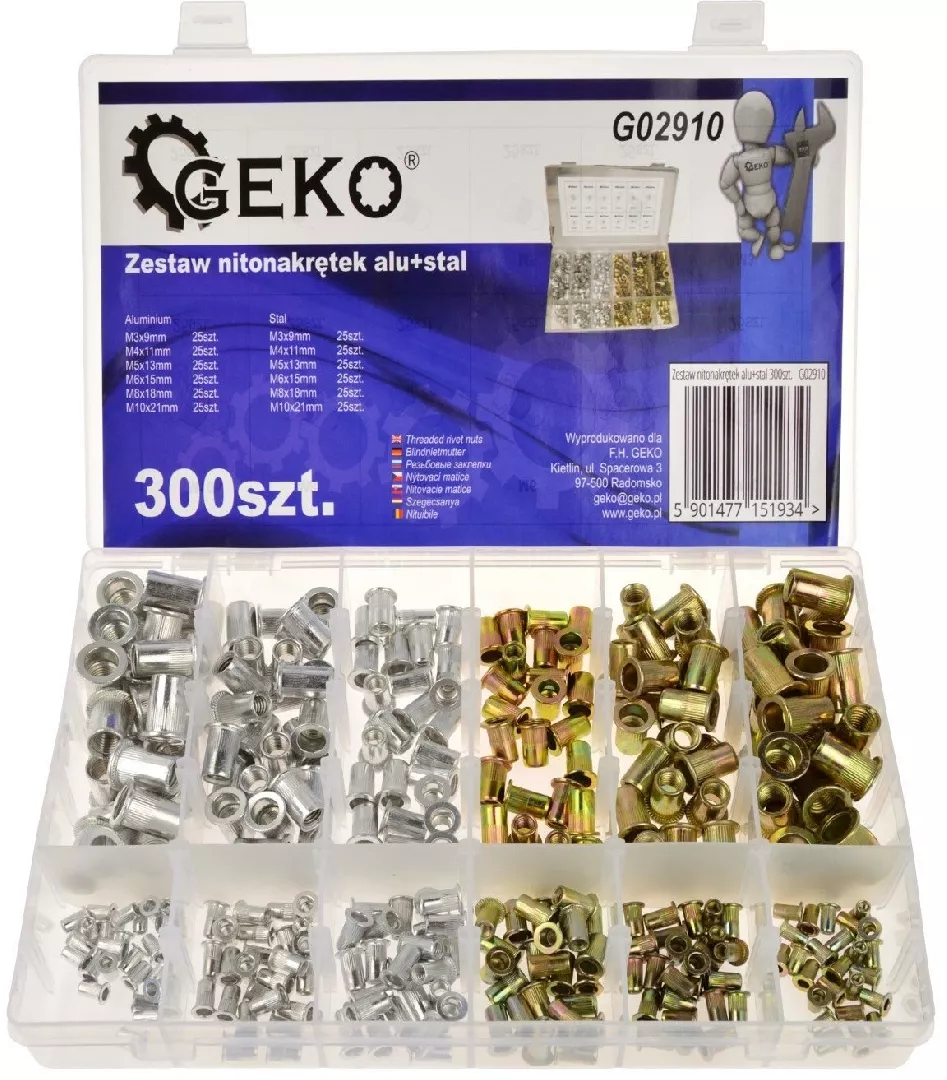 Set of aluminum + steel rivet