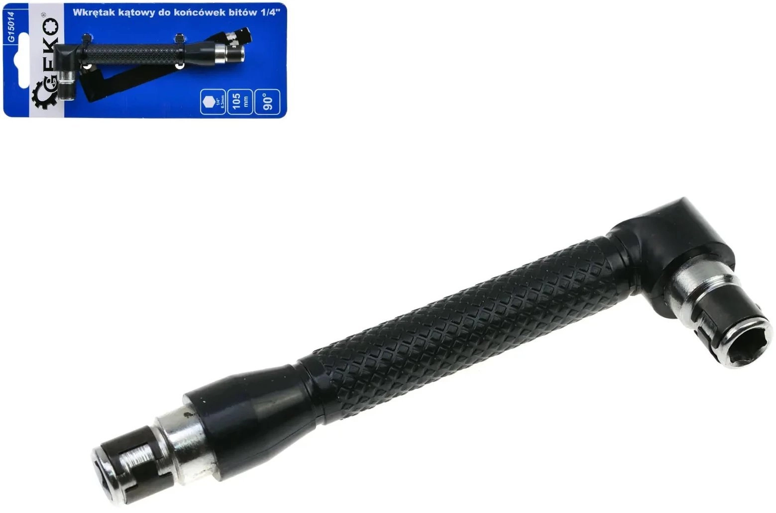 Angle screwdriver for 1/4" bit tips