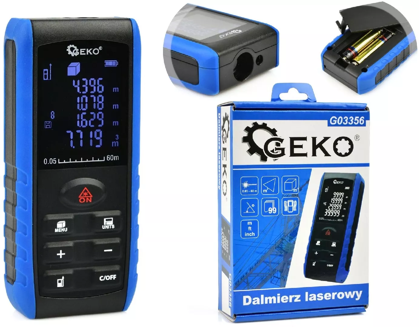 Rangefinder laser 60m LCD HD Geko