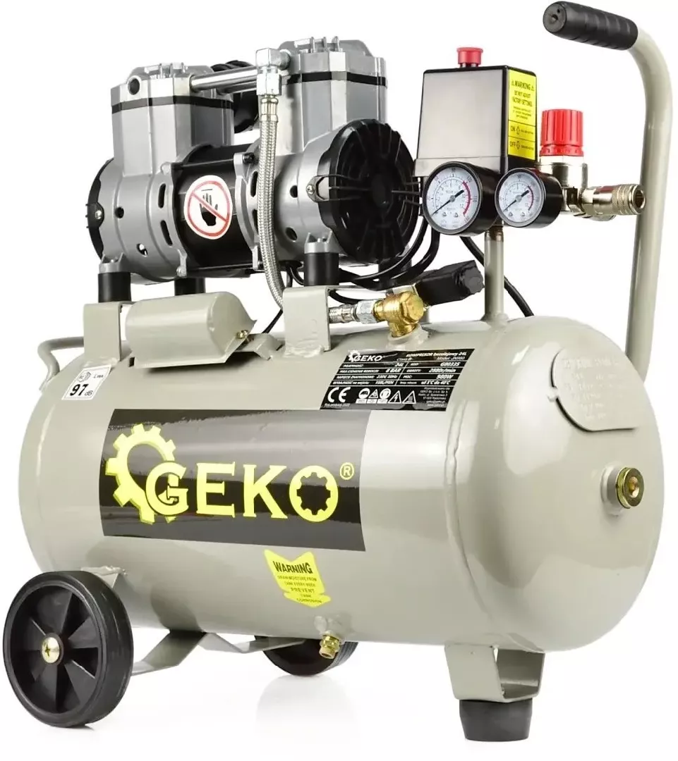Kompresor bezolejowy dwutłokowy 24L 980W (1)