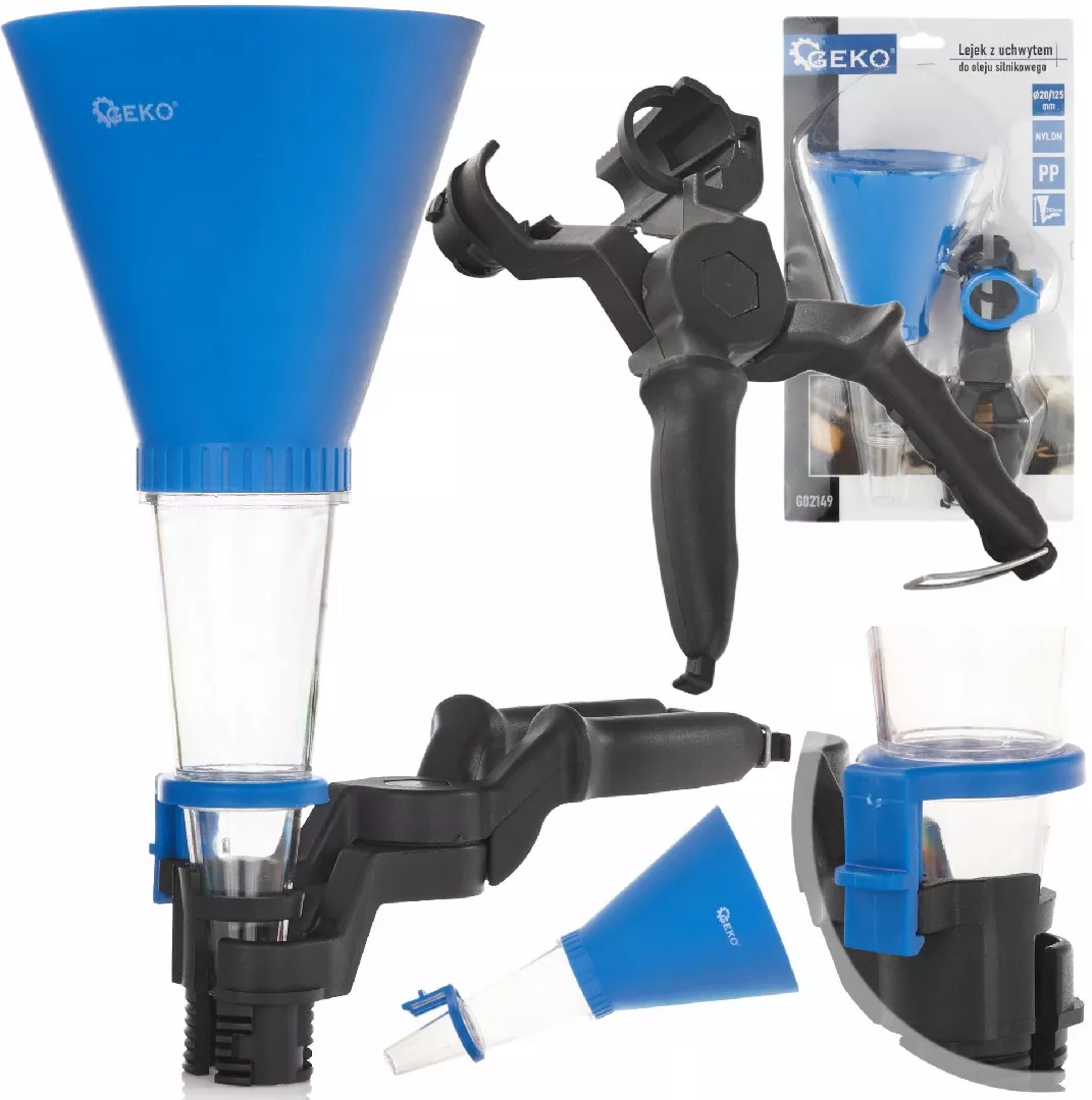 Funnel with holder for engine oil