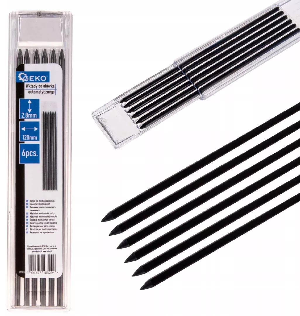 Mechanical pencil refills 120x2.8mm 6