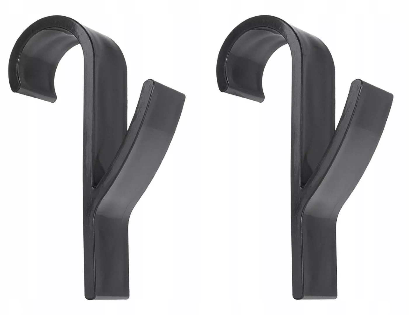 Set of black bathroom hangers for