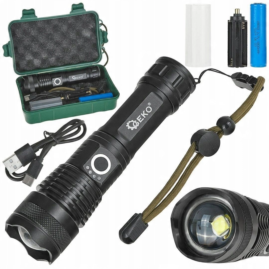 Latarka taktyczna LED XHP50 15W 1800mAh