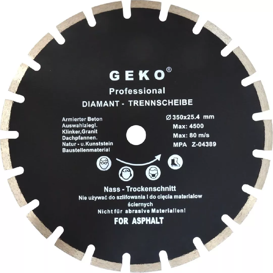 Geko tarcza diamentowa 350x25 4mm asfalt