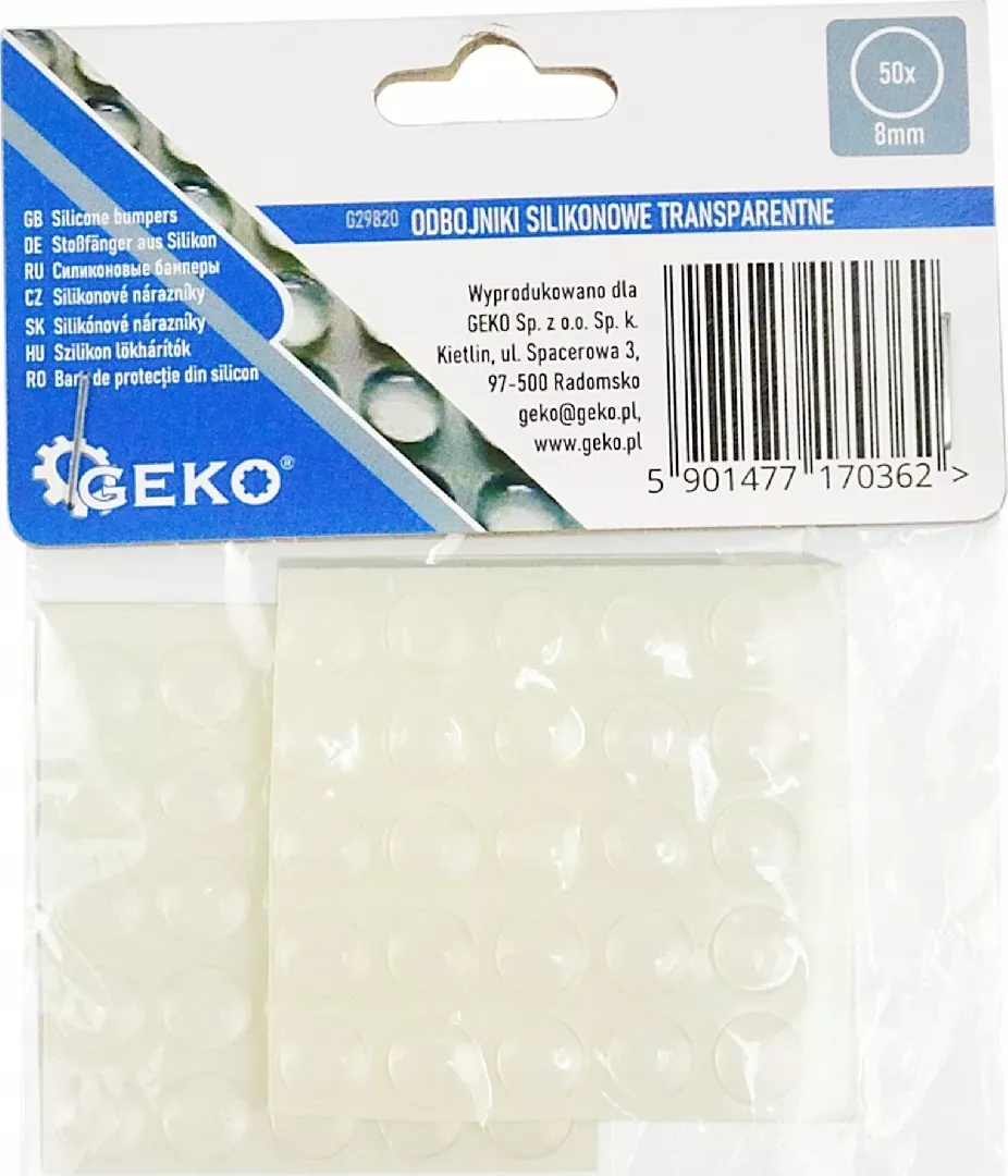 Geko Odbojniki silikonowe transparentne – okrągłe