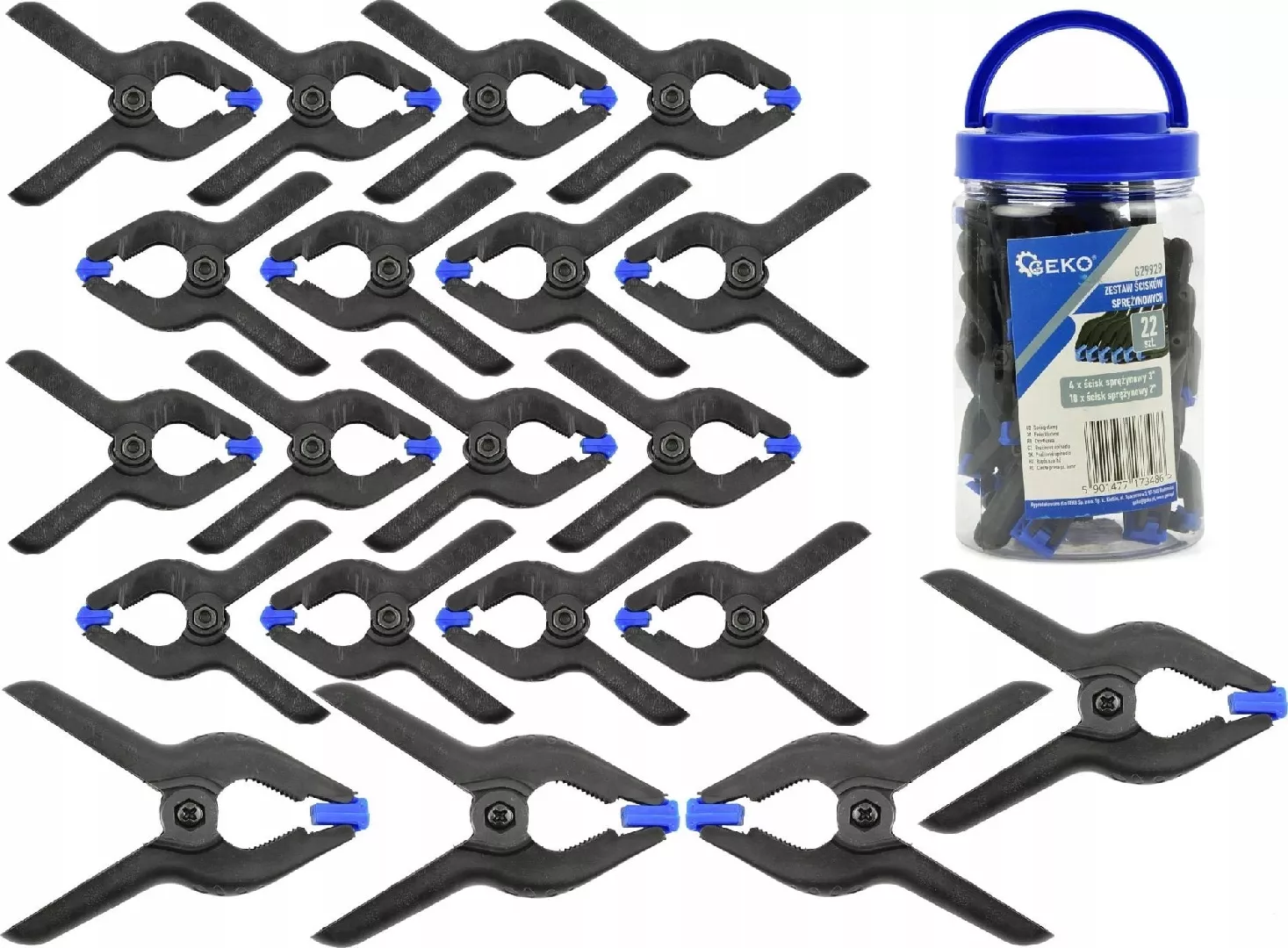 Geko Set of spring clamps 22