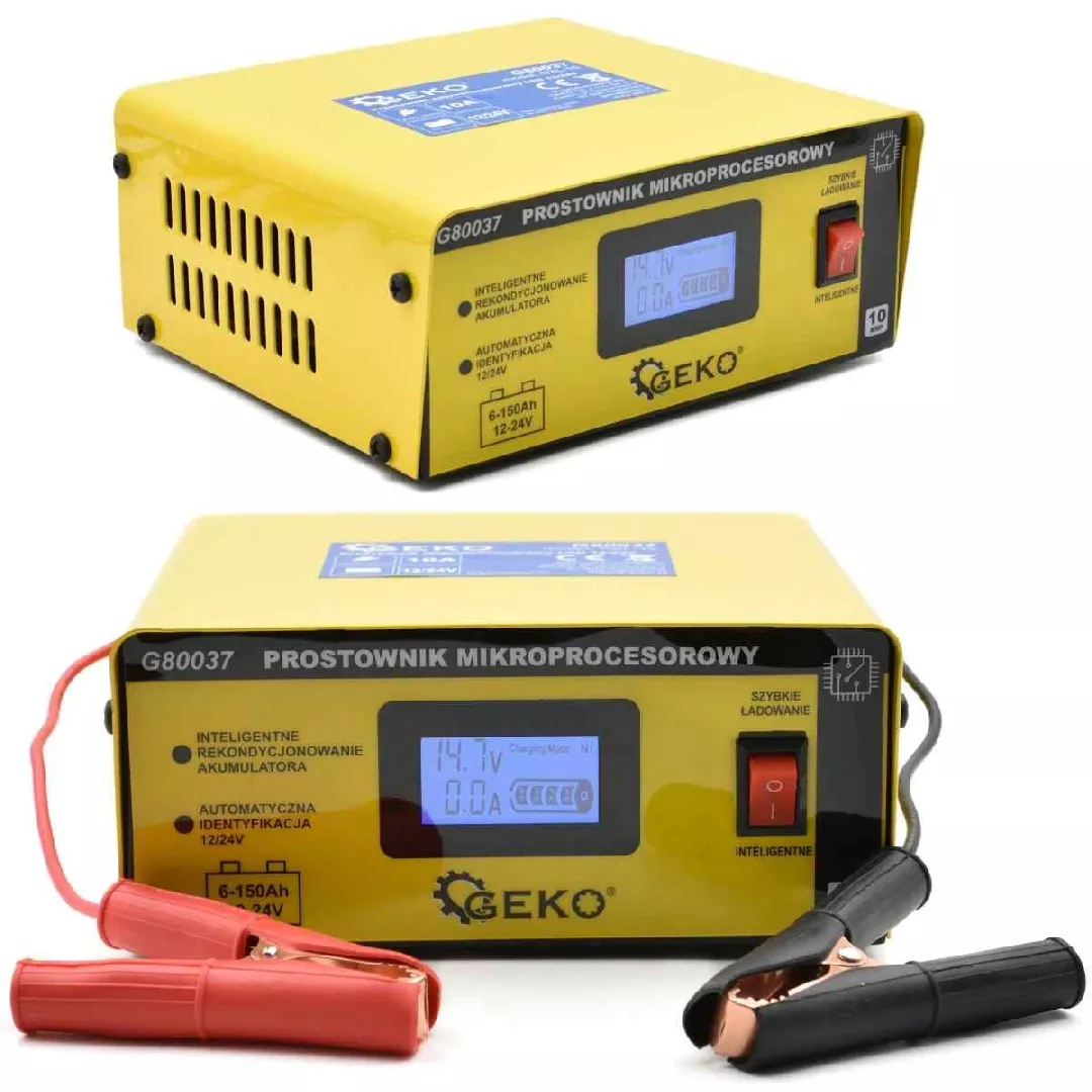 Geko Prostownik mikroprocesorowy  LCD 12/24V (1/28)