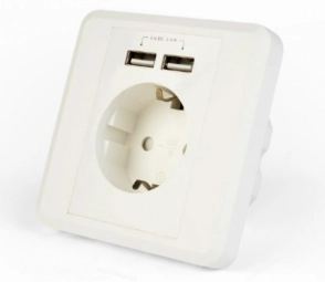 Gembird GEMBIRD EG-ACU2A2-01 Gembird flush-mounted socket