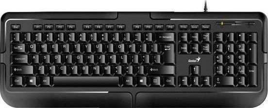 Tastatūra + pele Genius KB-118, ASV klaviatūra, klasisks, ūdensizturīgs stieples tips (USB), melns