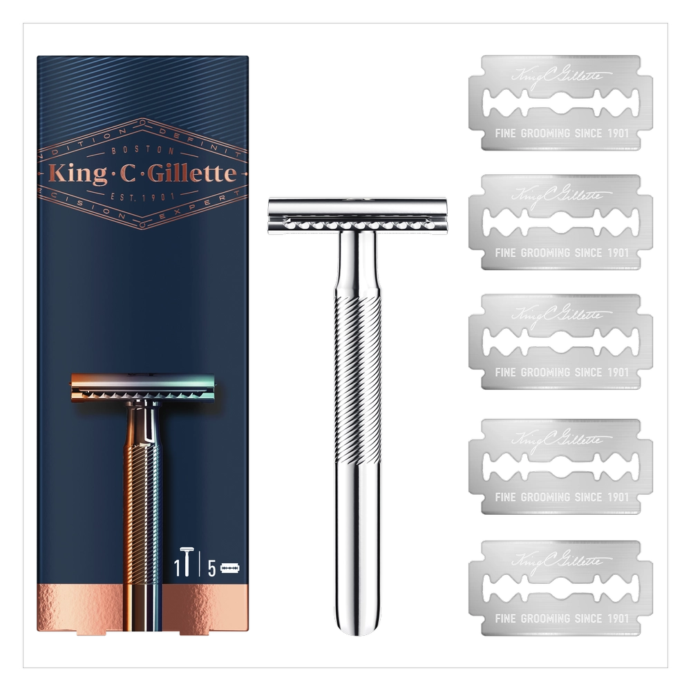 Safety double-sided single-blade razor for men