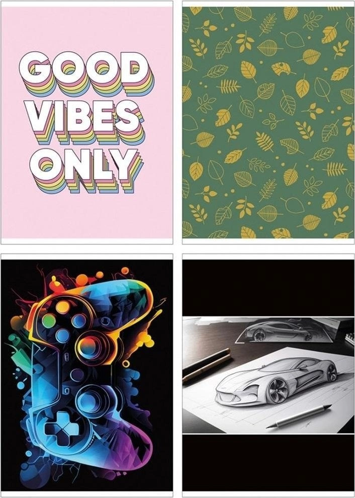 Notebook A5/60K grid mix (4 pcs)