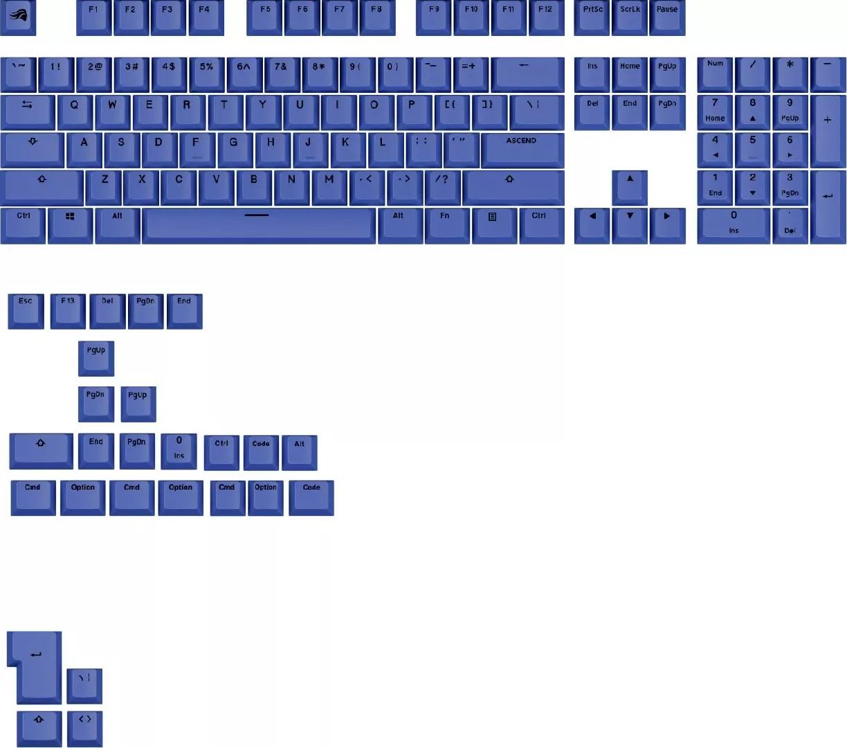 Glorious Glorious GPBT Basics Keycaps ANSI