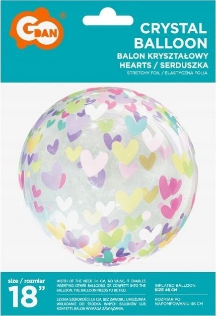 18`` crystal heart balloon KR-18TS 47391