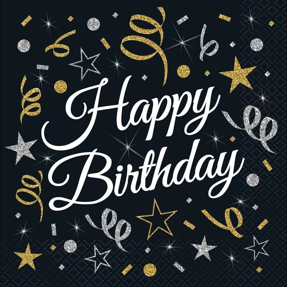 BC Happy Birthday paper napkins 33x33cm