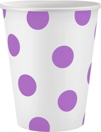 GoDan Kubeczki papierowe Groszki lawendowe 250ml