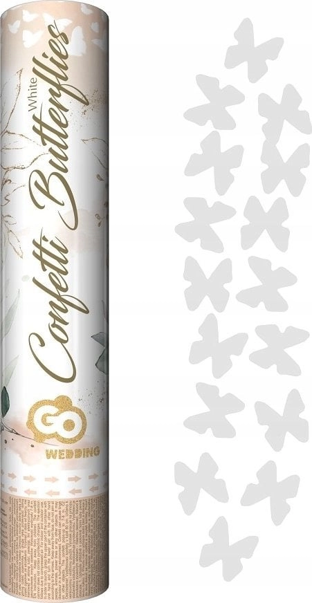 POP CONFETTI 30 CM BUTTERFLY WHITE
