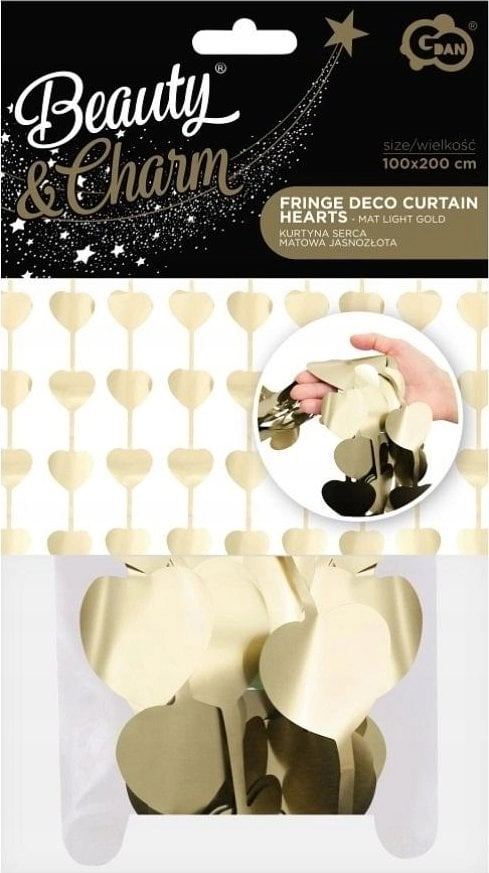 BC curtain with hearts  matte silver