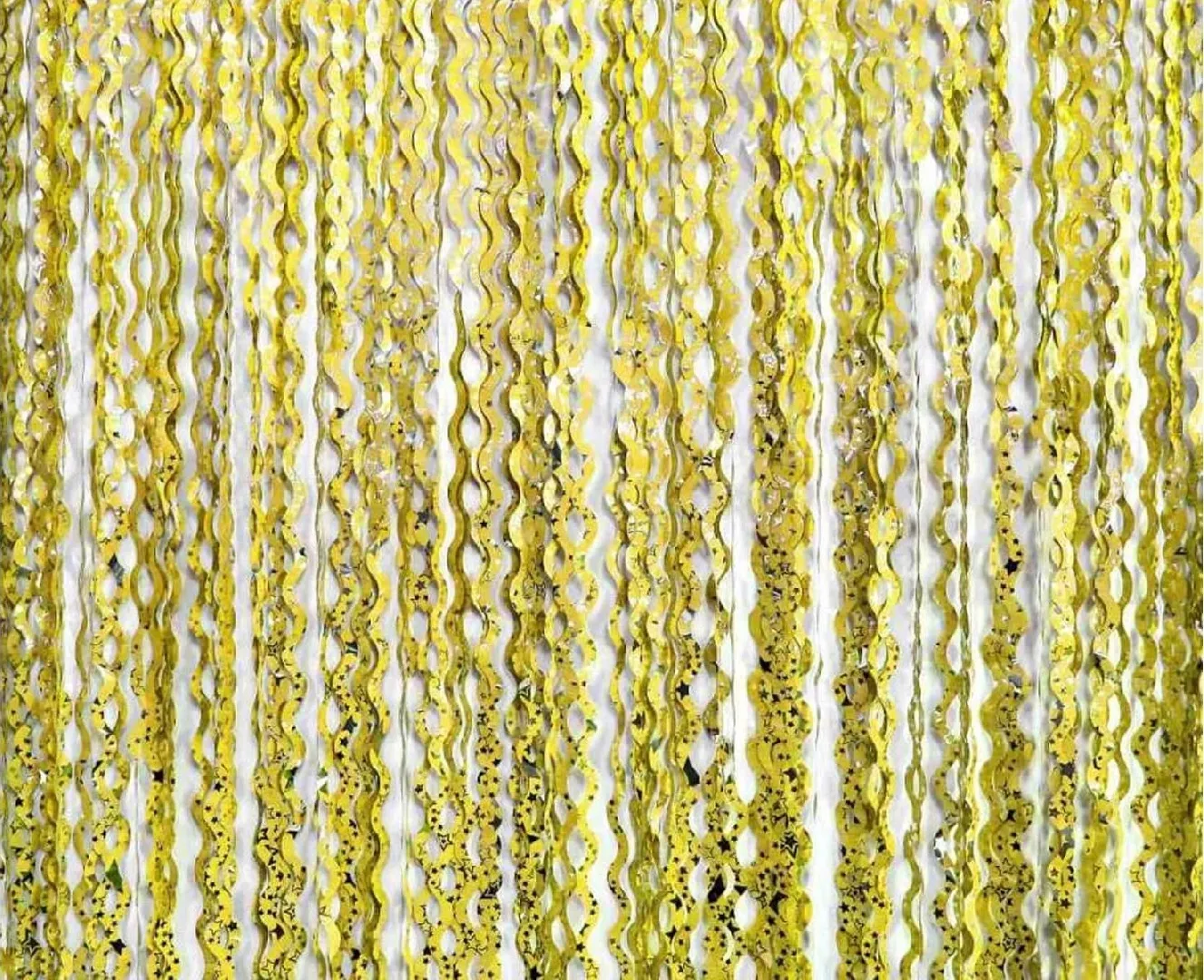 BC curtain gold spirals silver stars