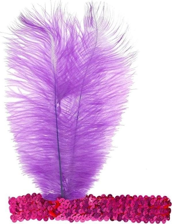 Retro magenta feather headband 5906639400837