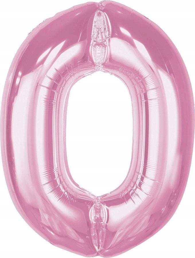 Number 0 foil balloon light pink