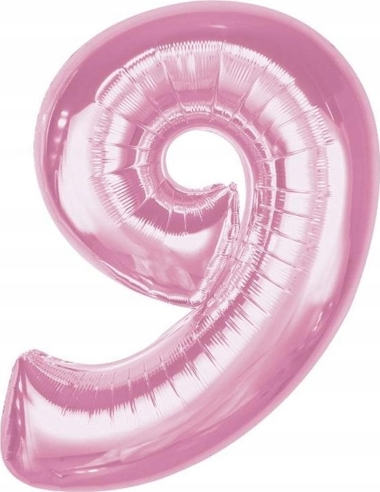 GoDan Balon foliowy cyfra 9 jasnoróżowa