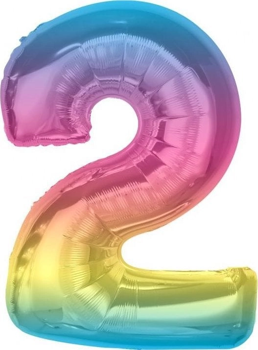 Number 2 foil balloon  rainbow Smart