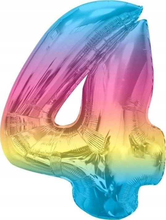Number 4 foil balloon  rainbow Smart
