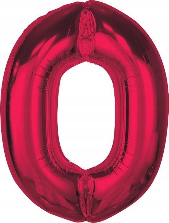 Foil balloon number 0 red Smart