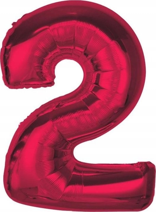 Foil balloon number 2 red Smart